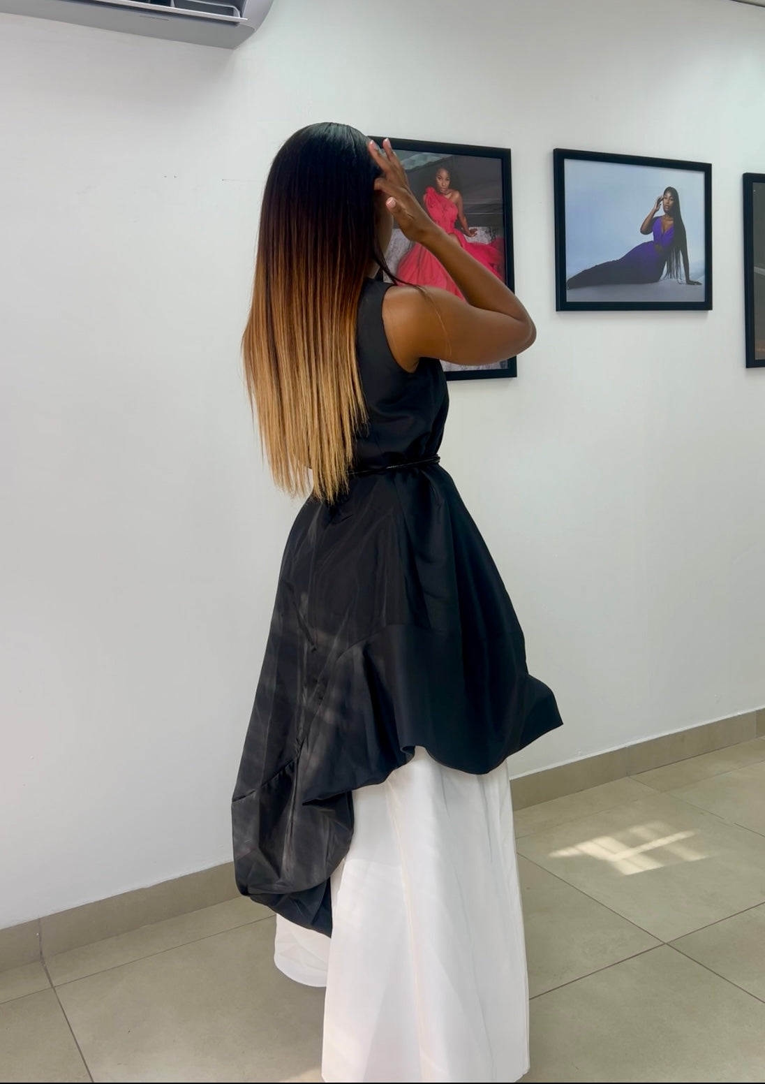 Black a white bubble dress