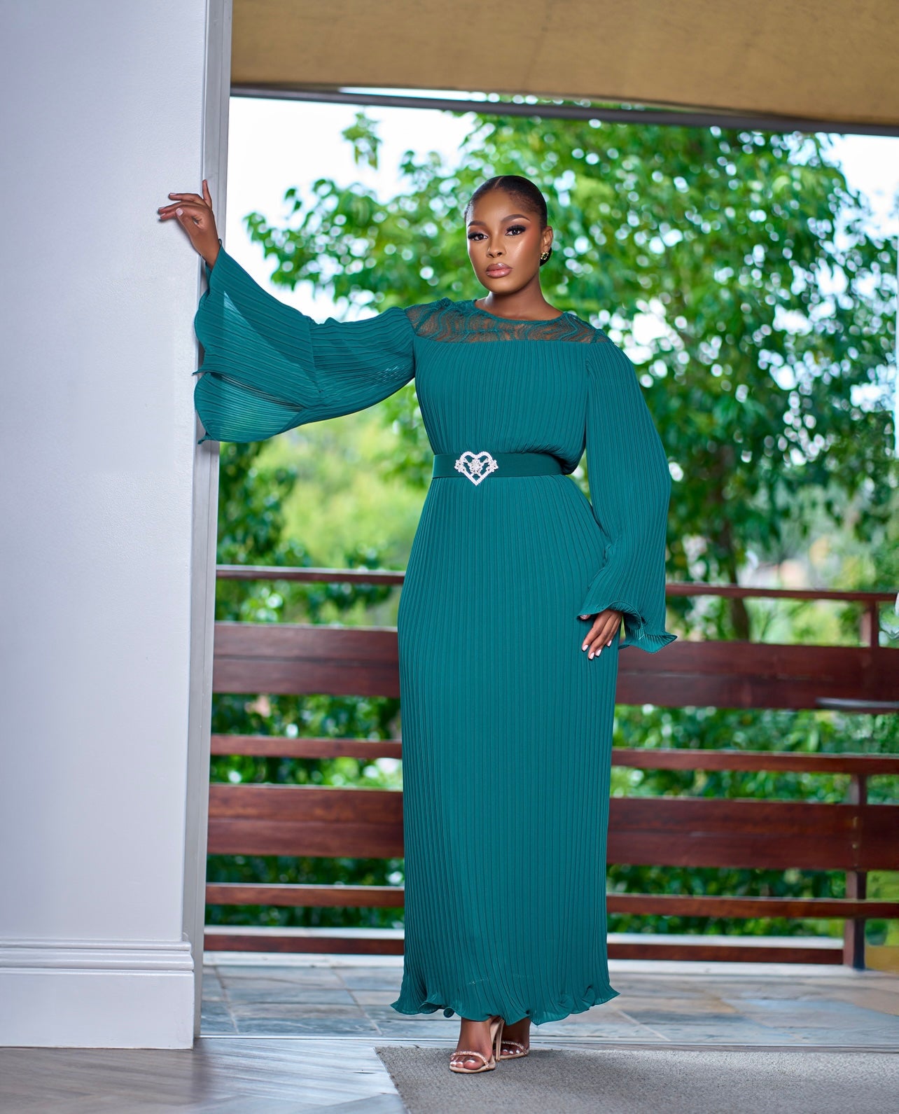 Maxi pleated dress