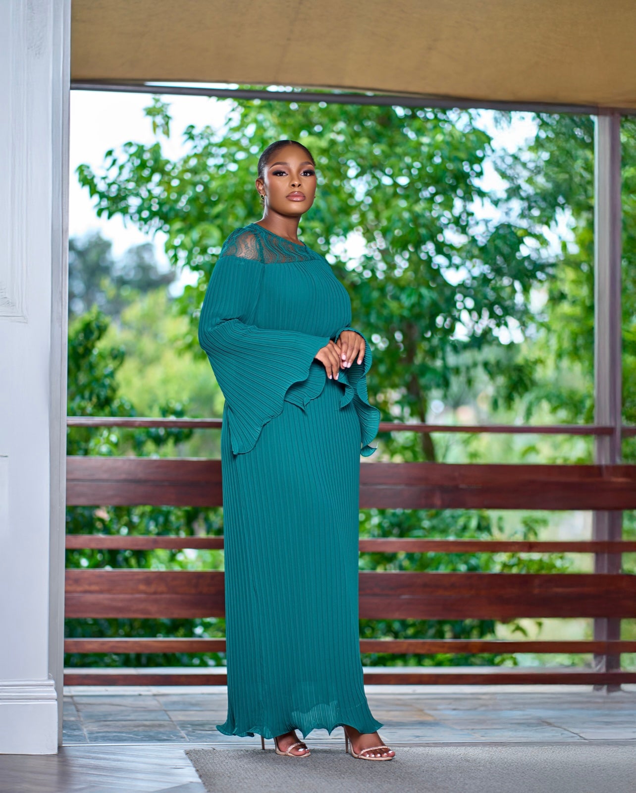 Maxi pleated dress