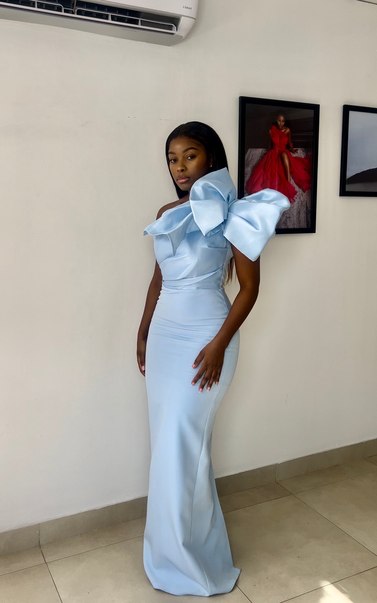 Blue bow dress