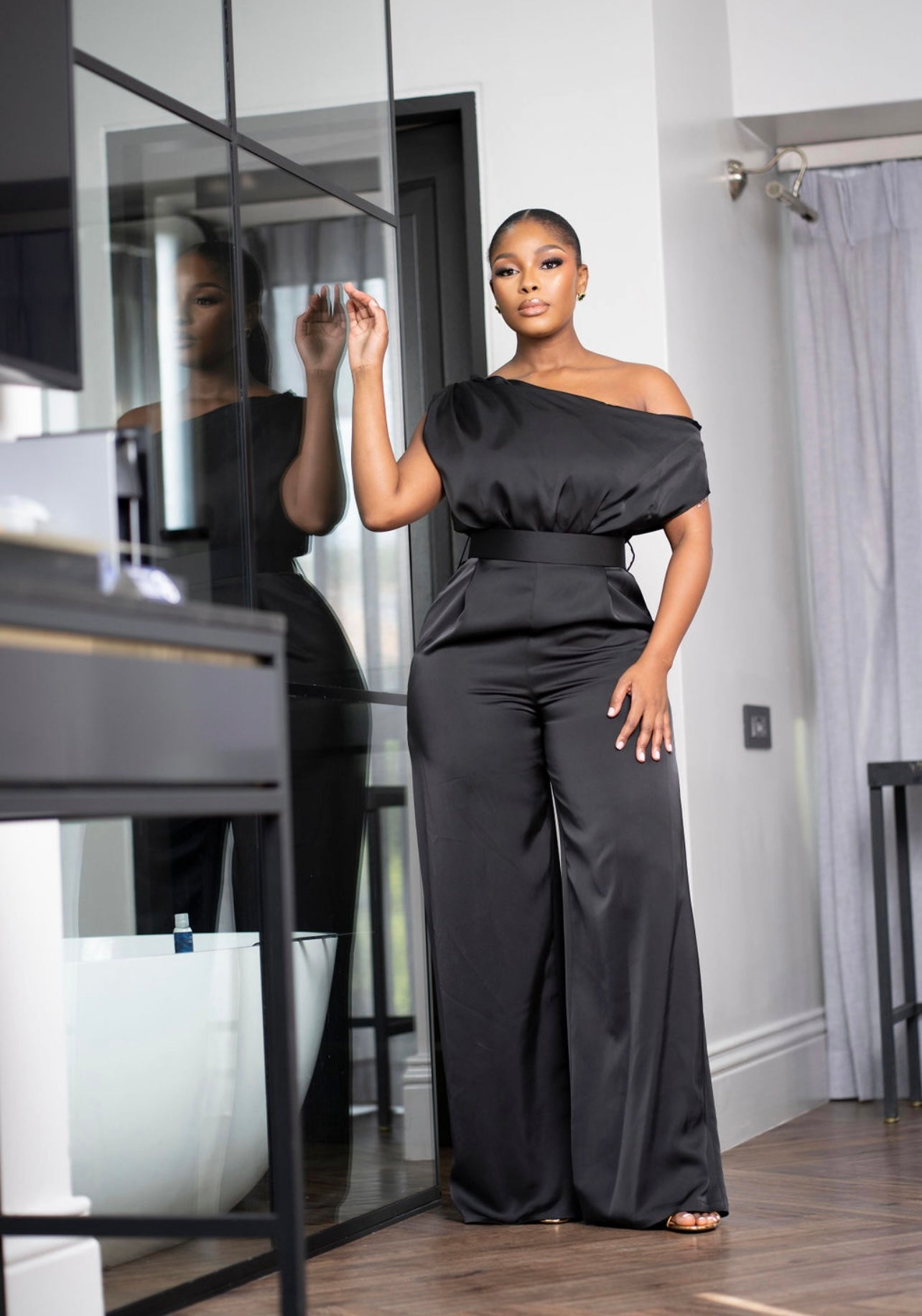 Black off shoulder Jumpsuit