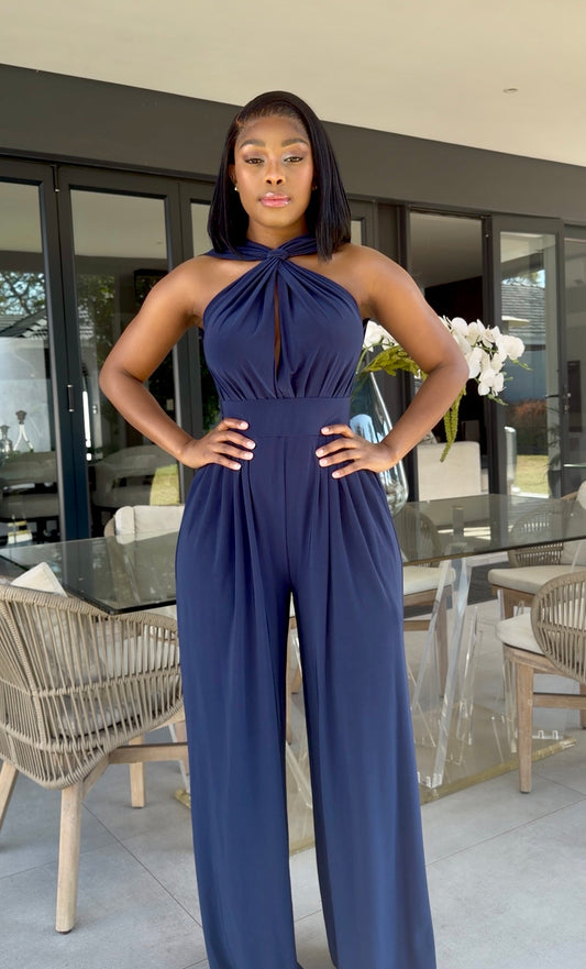 Navy blue semi-formal jumpsuit