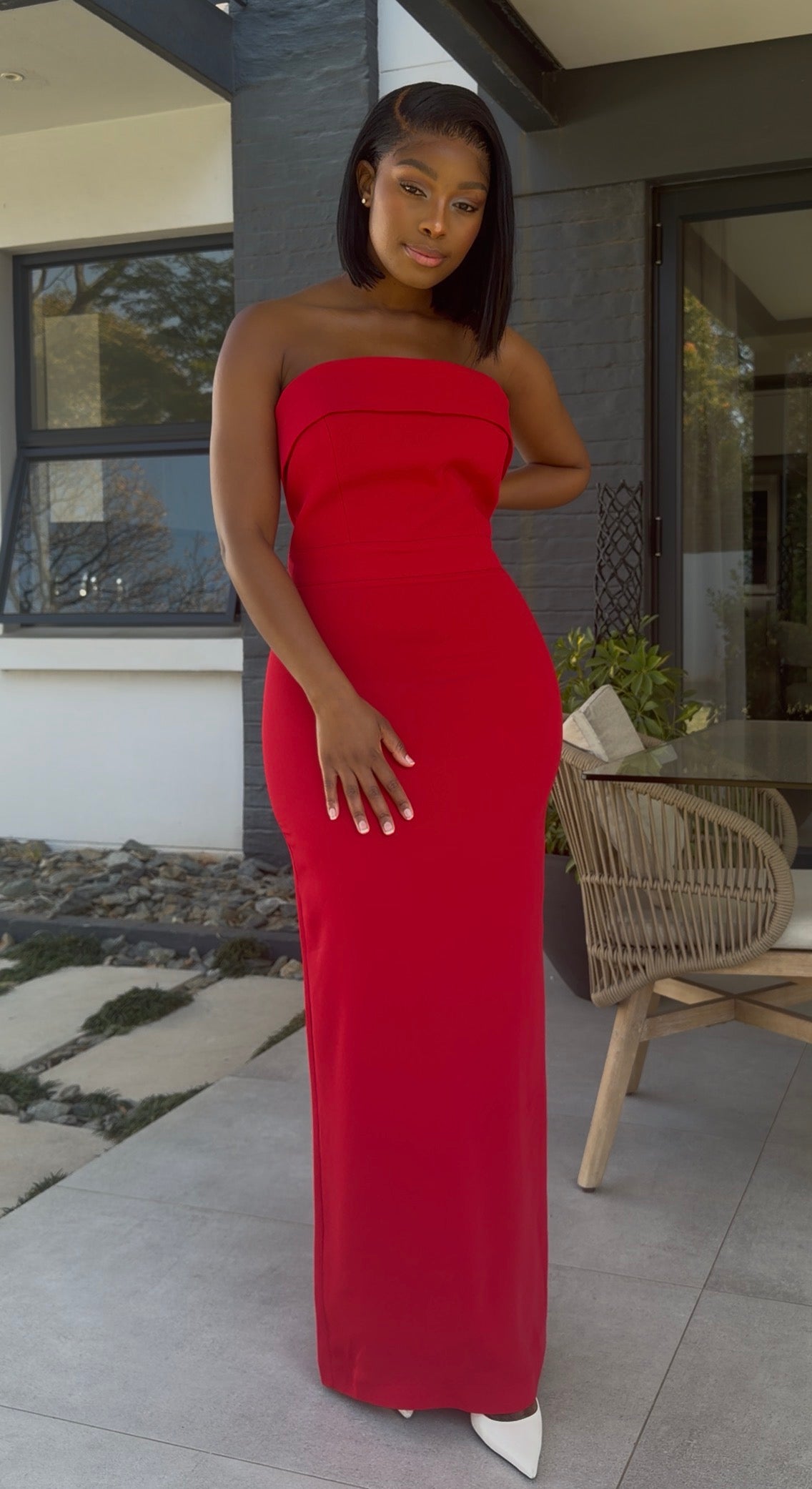 Red maxi dress