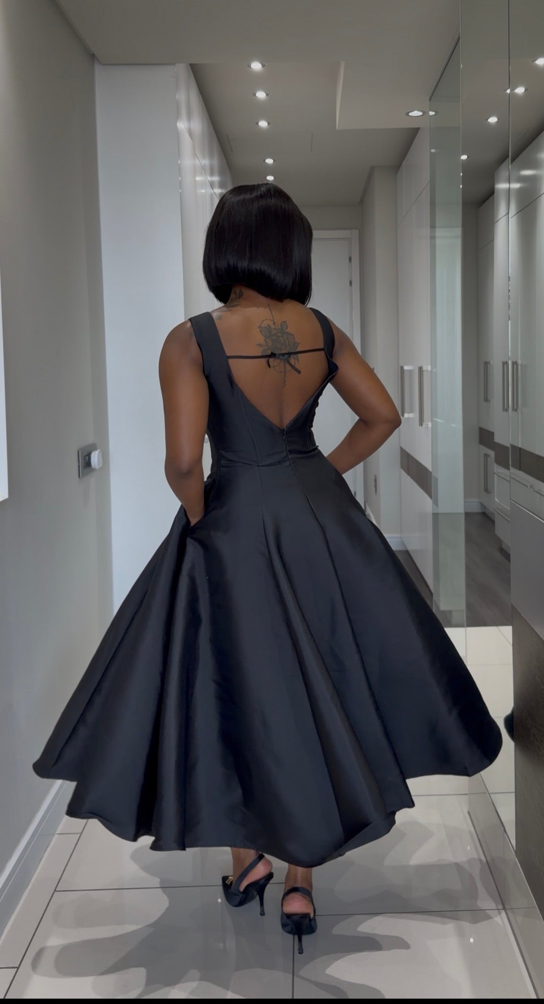 Black A-line dress