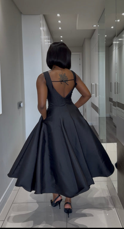 Black A-line dress