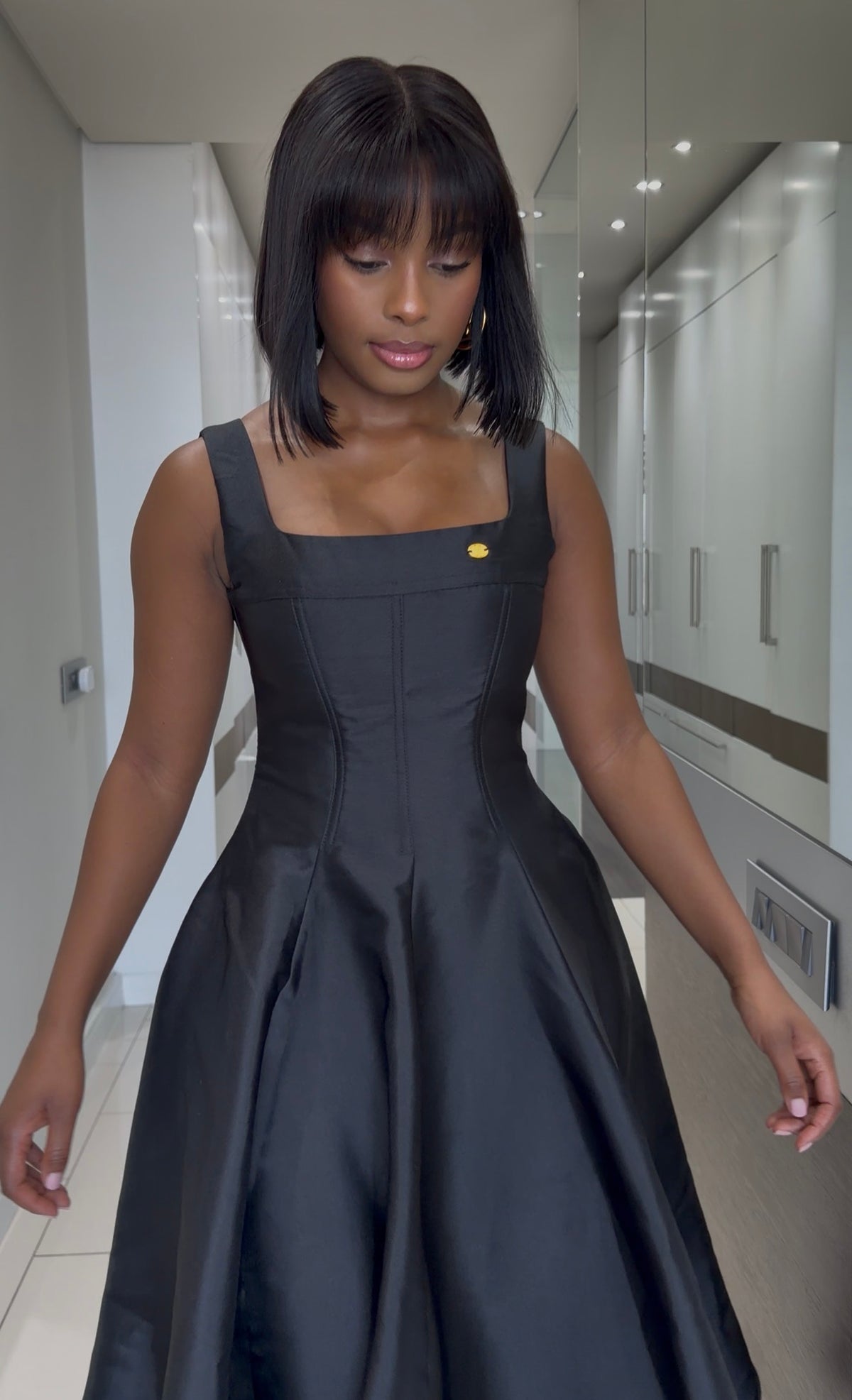 Black A-line dress