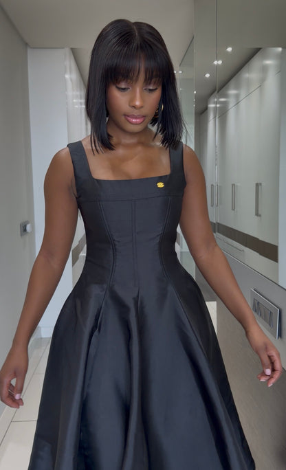 Black A-line dress