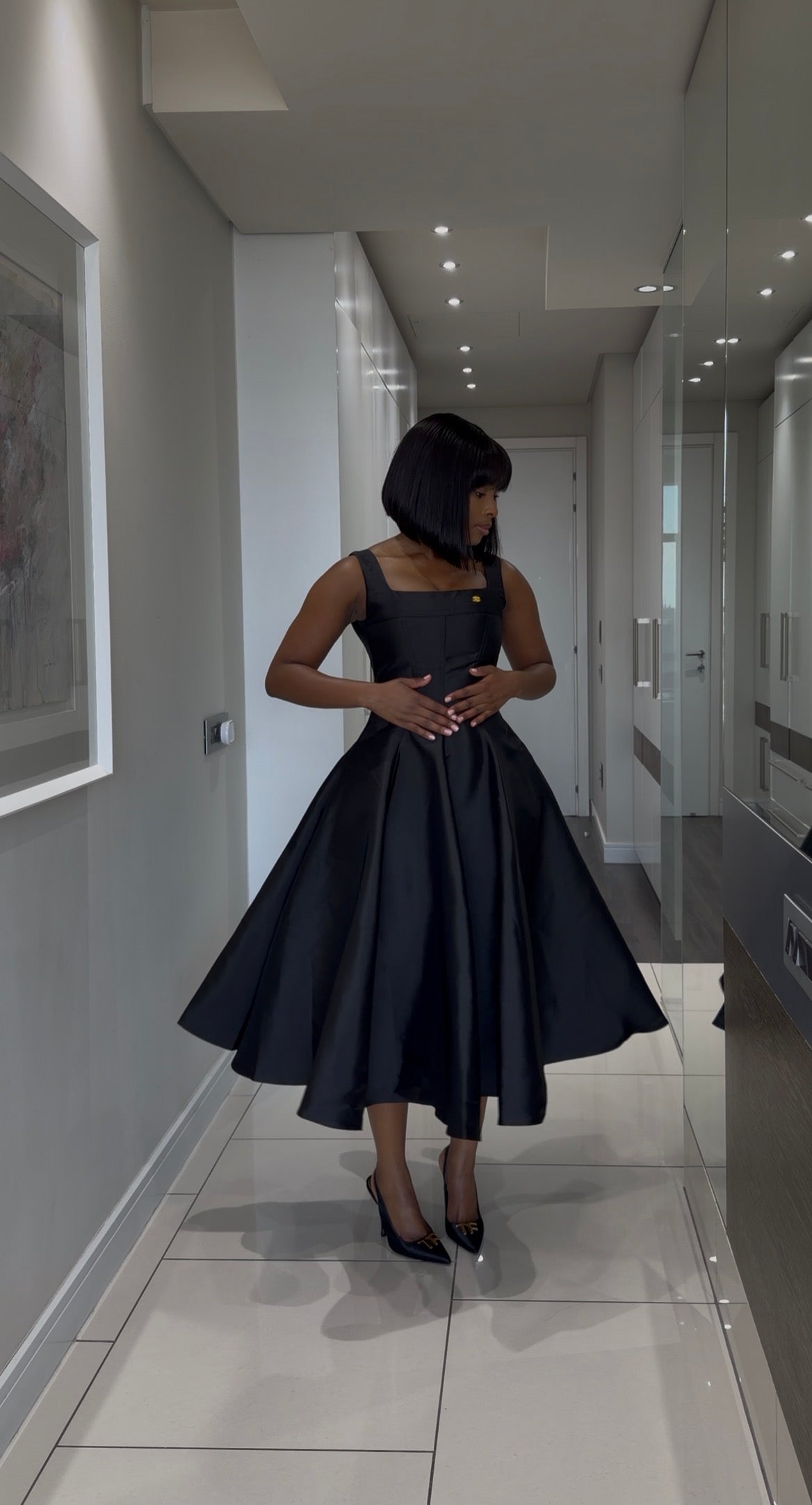 Black A-line dress