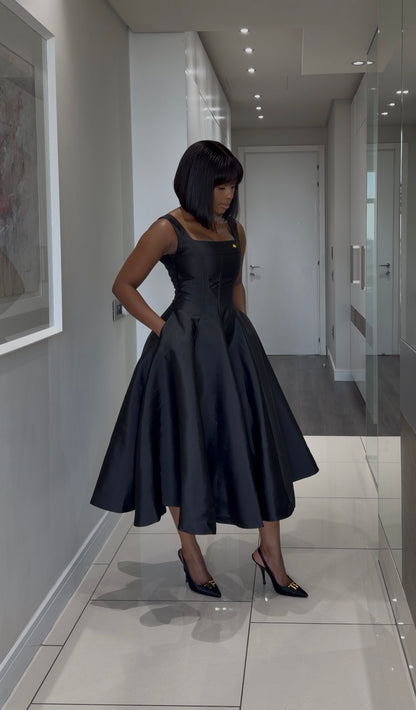 Black A-line dress