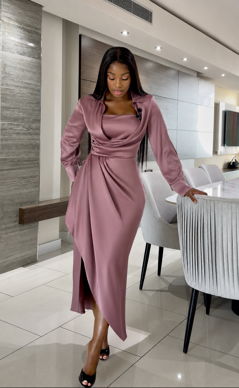 Silk midi dress
