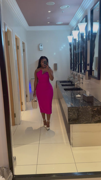 Pink midi dress